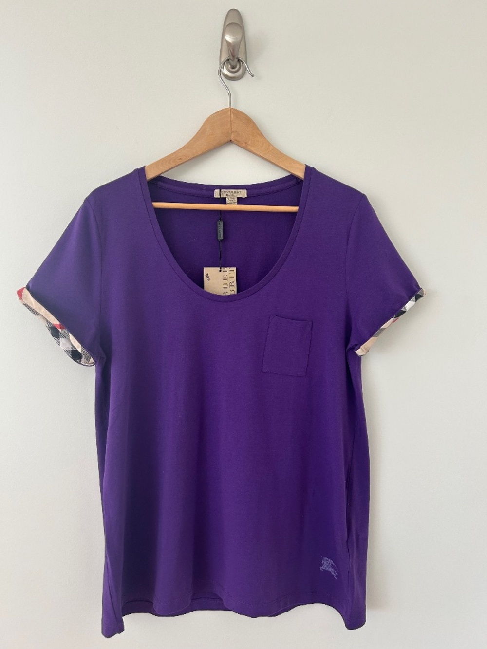 NWT Burberry Purple Short Sleeve Tee Sz L